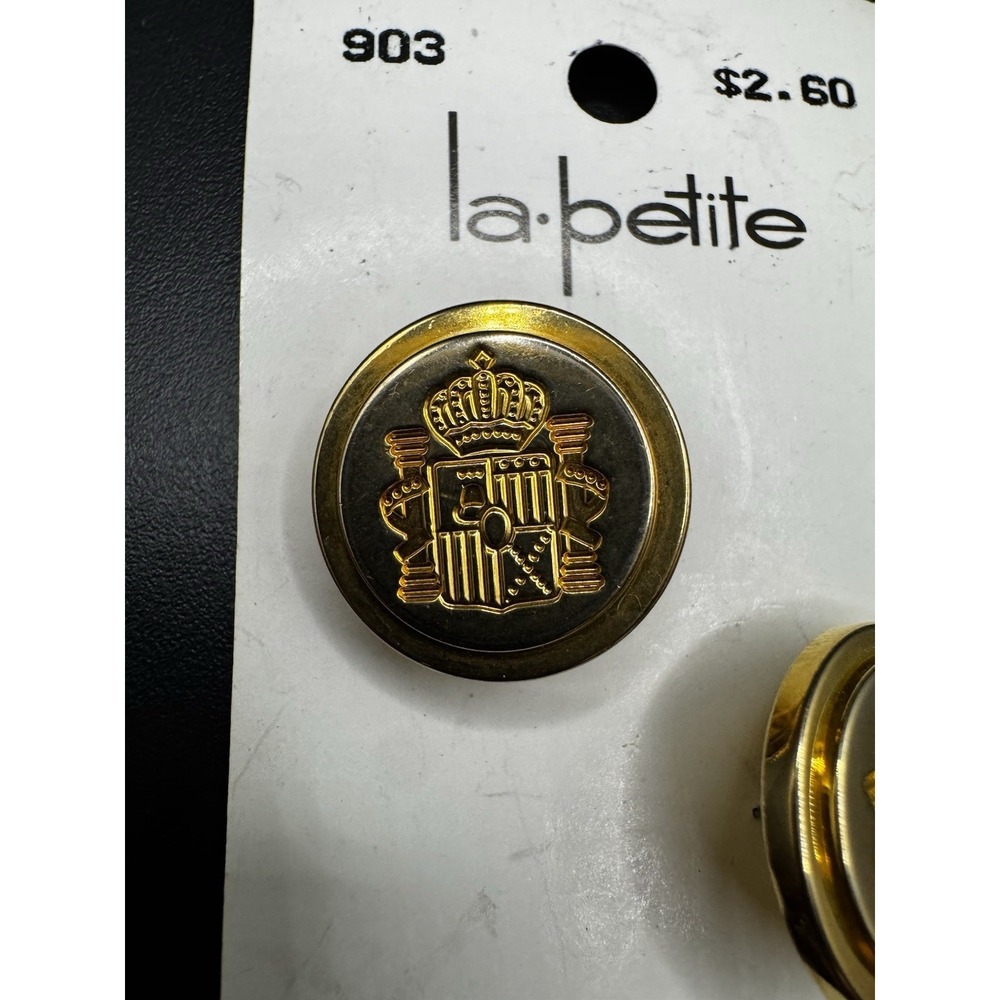 Vintage La Petite 3/4" Gold Tone Buttons - Picture 2 of 3